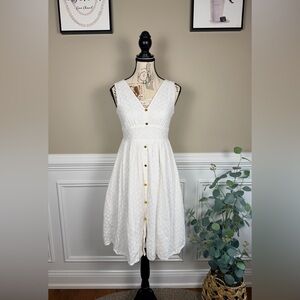 Altar’d State White Eyelet Midi Dress Size Small